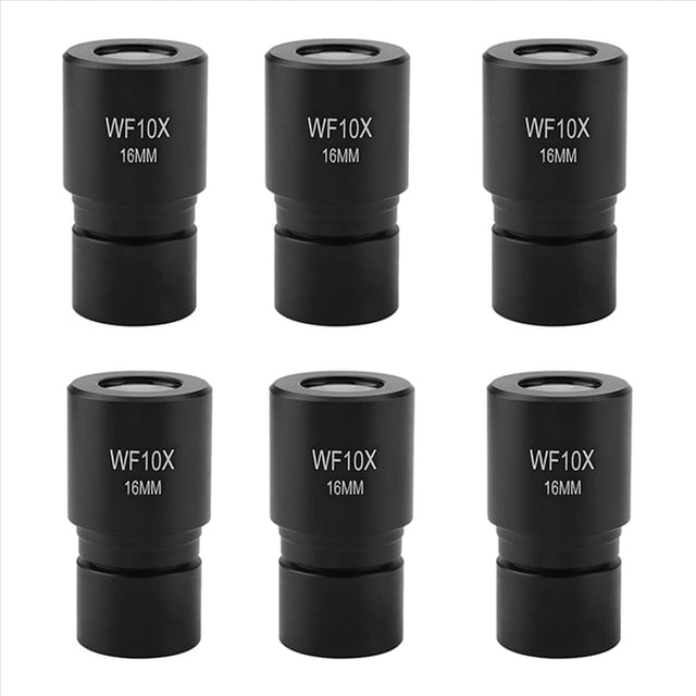 6X Lentes de Ocular de Microscopio, -R001 WF10X Ocular de 16 mm para Montaje Ocular de Microscopio BiolóGico 23,2 mm con Escala de 0,1 mm
