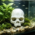 thumbnail image 2 of Skull‑Shaped Reptile Hideout Cave, Burr‑Free Aquarium Shelter Ornament, Elevated Drain‑Base Terrarium Decor, Multi‑Use Rest House for Turtles Lizards Geckos Snakes White, 2 of 6