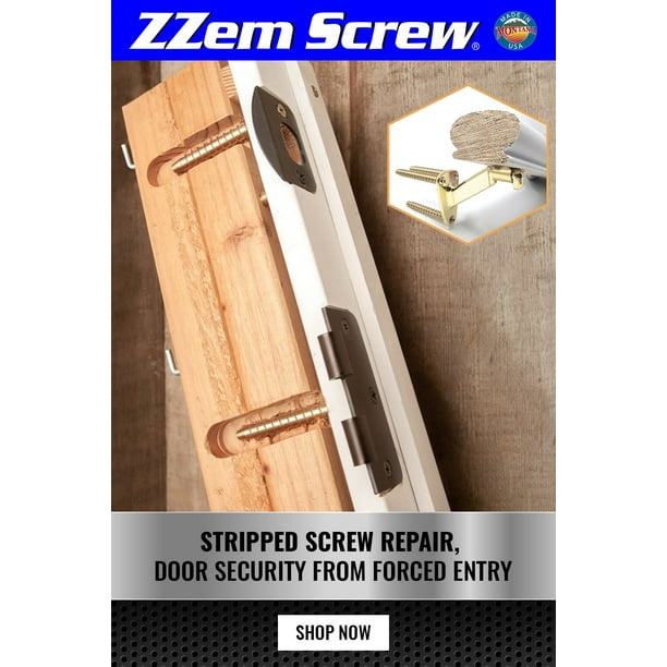 4 Pk 9X3" ZZem Screw Door Security & Stripped Screw RepairFix