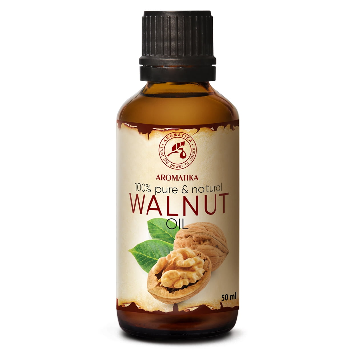 Walnut Oil Refined  oz - 50ml - Juglans Regia Seed Oil - USA - 100% Pure  & Natural - Cold Pressed - Intensive for Face Care - Body - Hair - Skin -  Nails - Hands - Good w/Essential Oil 