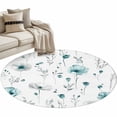 thumbnail image 2 of Turquoise Flowers Round Area Rug 4 FT, Non Slip Indoor Outdoor Rug, Farmhouse Spring Botanical Floral Washable Soft Circular Carpet Non-Shedding Floor Mat for Coffee Table Nursery Foyer Balcony, 2 of 8