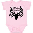 thumbnail image 3 of Inktastic Merry Christmas Reindeer Antlers with Ornaments Boys or Girls Baby Bodysuit, 3 of 5