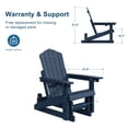 thumbnail image 2 of ACEGOSES Glider Outdoor Adirondack Chairs Set of 2 with Smooth Motion and Cup Holder, Foldable 3-Position Adjustable HDPE Plastic for Patio and Deck, Navy Blue, 2 of 8