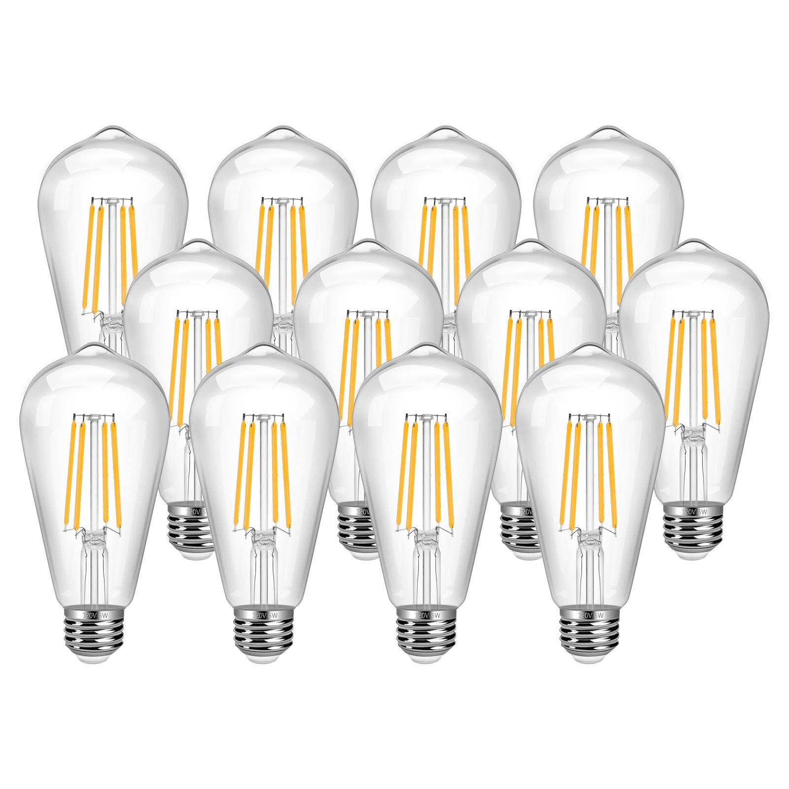 Package of 12 adjustable LED Edison bulbs, equivalent to 6 W 60 W LED