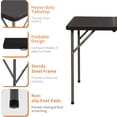 thumbnail image 5 of CL.HPAHKL Folding Table 34" Square Portable Plastic Card Table Foldable for Outdoor Dining Panic Patio Balcony Backyard Poolside, Black, 5 of 7