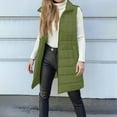 thumbnail image 5 of Women's Long Vest Plain Sleeveless Hood Winter Vest Outwear Jacket Lightweight Warm Coat Outerwear with Zip-Up and Cotton Material for Women's Casual Fashion and Apparel,Army Green,L, 5 of 5