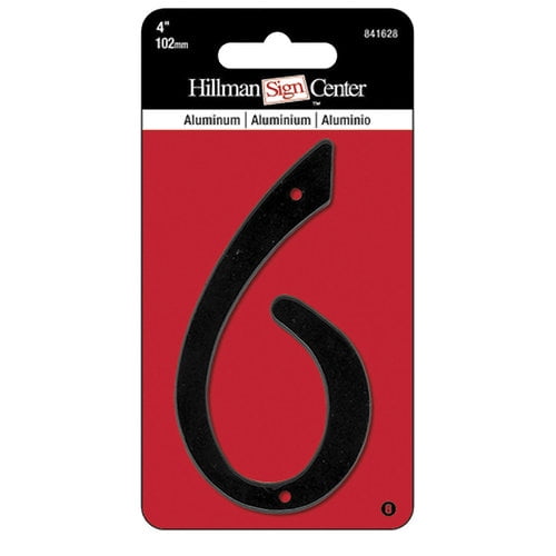 House Number 0 HIllman 841616 4-Inch Nail-On Black Die Cast Aluminum