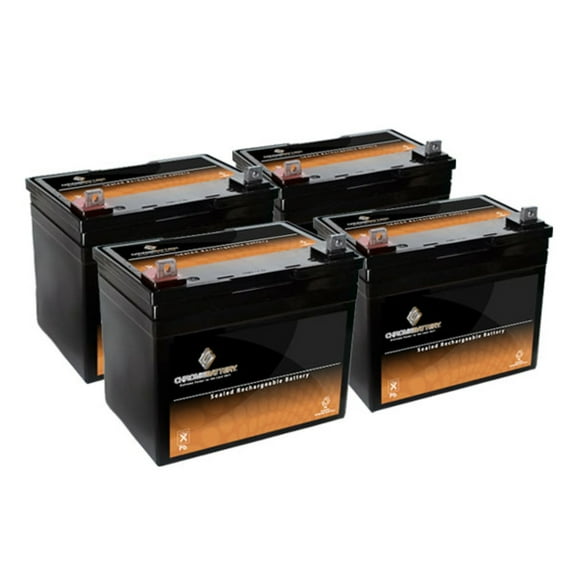 Chrome Battery 12V (12 Volt) (12 Volt) 35Ah Sealed Lead Acid (SLA) Battery - T3 Terminals - for Zb-12-35 - 4pk