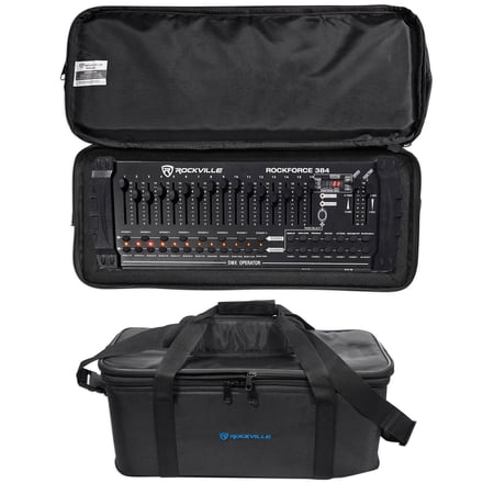 Rockville ROCKFORCE 384 Channel DMX Lighting Controller+Rack Bag Carry Case