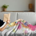 thumbnail image 3 of Anime Soft Flannel Fleece Throw Blanket, Manga Girl Blowing Bubbles from a Flower Japanese Cartoon Japan Art Print, Cozy Plush for Indoor and Outdoor Use, 70" x 90", Pink Yellow, by Ambesonne, 3 of 5
