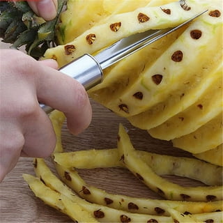 Mainstays Manual Pineapple Corer, Peeler & Slicer Tool - Clear & Black - 9.5 in