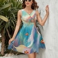 thumbnail image 3 of Colorful Mermaid Under The Sea Sleeveless Dress Women Summer Evening Dresses Ladies Sundress, 3 of 7