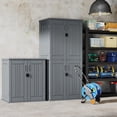 thumbnail image 3 of EHHLY Freestanding Garage Storage Cabinet, 28 Cu Ft Resin Utility Cabinet with 4 Adjustable Shelves, Lockable Waterproof Organizer for Garage, Patio, Backyard, Sage Gray, 3 of 8