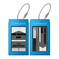 thumbnail image 1 of Luggage Tags Business Card Holder TUFFTAAG Travel ID Bag Tag in Many Color Options - 2-Pack - Blue Azure, 1 of 7