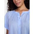 thumbnail image 5 of Time and Tru Women's Cotton Button Up Blouse with Short Sleeves, Sizes XS-XXXL, 5 of 6