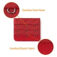 thumbnail image 4 of 3 Hook 3 Row Stretchy Bra Strap Extenders Buckle Hooks Bra Band for Women Red 3, 4 of 5