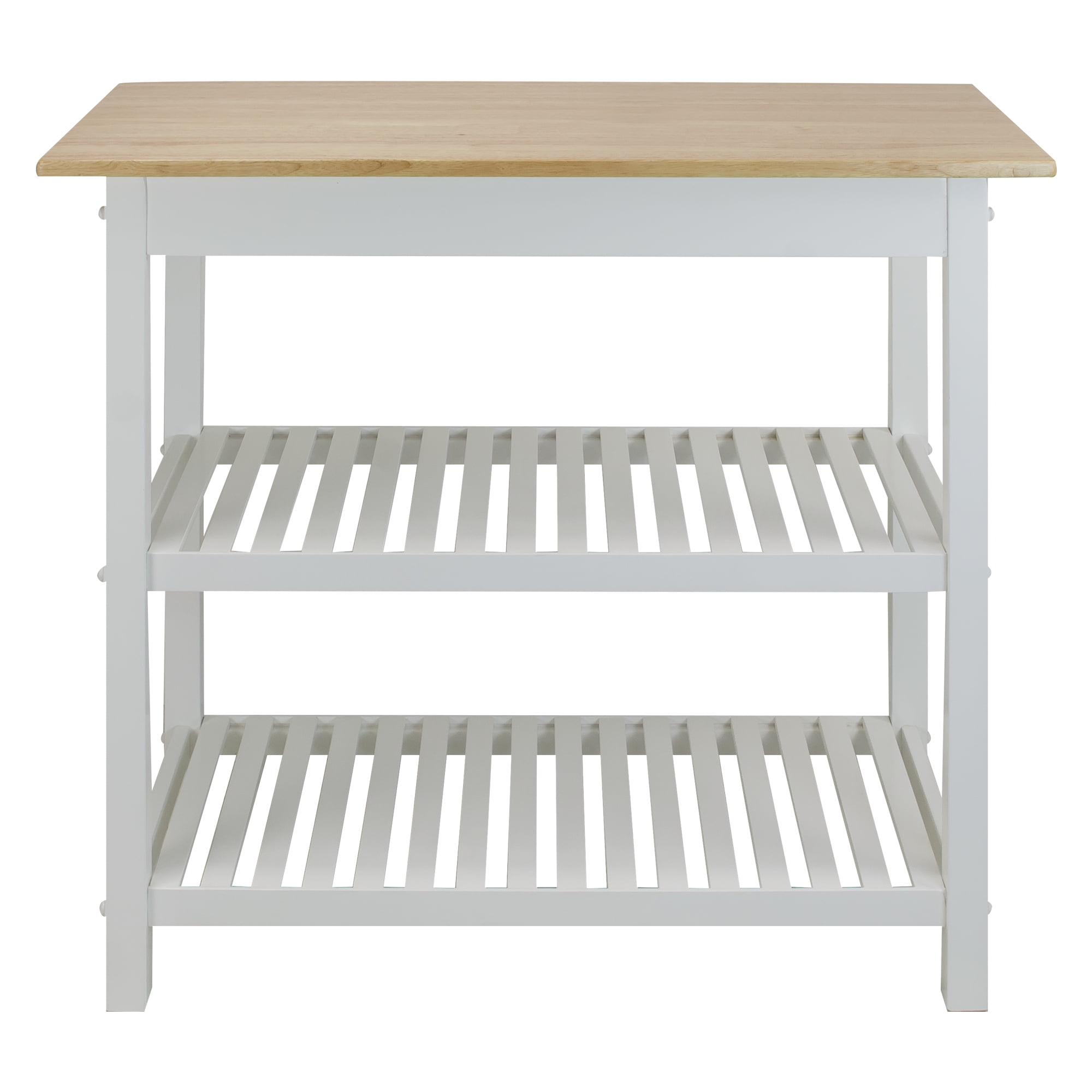 Casual Home Towel Rack Kitchen Islands with Storage, Hardwood White, 20 in