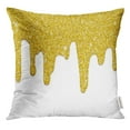 thumbnail image 1 of BSDHOME Yellow Molten Dripping Gold Border Repeatable of Golden Paint Flow Down Raster Metallic Pillow Case 20x20 Inches Pillowcase, 1 of 1