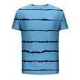 thumbnail image 5 of Leesechin Mens Fitted T Shirts Men Casual Round Neck Stripe Printing Pullover Fitness Sports Shorts Sleeves T Shirt Blouse, 5 of 5