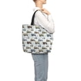 thumbnail image 3 of Defioc Tractor and Dumper Pattern Tote Bag for Women,Large Capacity Tote Bag with Zipper Casual Shoulder Handbags Shopping Bag, 3 of 8