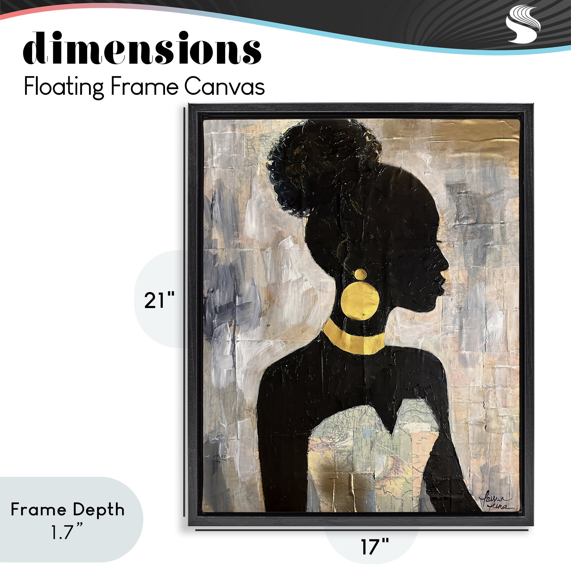 Stupell Industries Elegant Fashion Silhouette Black Framed Floater Canvas Wall Art, design by Lauren Luna