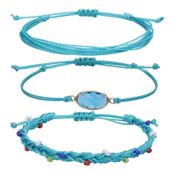 DESIGNICE String Bracelet Handmade Braided Rope Charms Boho Surfer Bracelet for Teen Girls Preteens Women