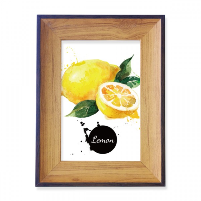 Lemon Fruit Tasty Healthy Watercolor Photo Frame Exhibition Display Art Desktop Painting
