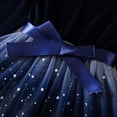 thumbnail image 5 of Rhuody Dresses For Girls Long Sleeve Dress With Bow Tie Gradient Star Print Party Gown Formal Occasion Outfit Adorable Simple Style Girl Clothes Blue 2-3 Years, 5 of 9