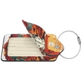 thumbnail image 4 of Rocae Western Desert Cactus Ram Skull for Leather Luggage Baggage Tags ID Label Privacy Cover ID Label with Stainless Steel Loop and Address Card, 4 of 5