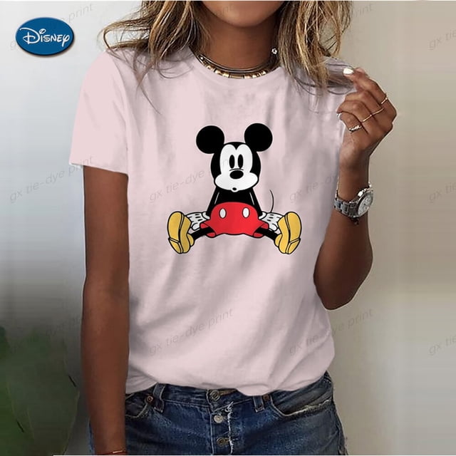 Disney Minnie Print Anime Summer Top Tshirt Femen Print White T Shirt Anime Mickey Mouse T Shirt Top Tees Graphic Aesthetickids-100 Gao Jinjia LED