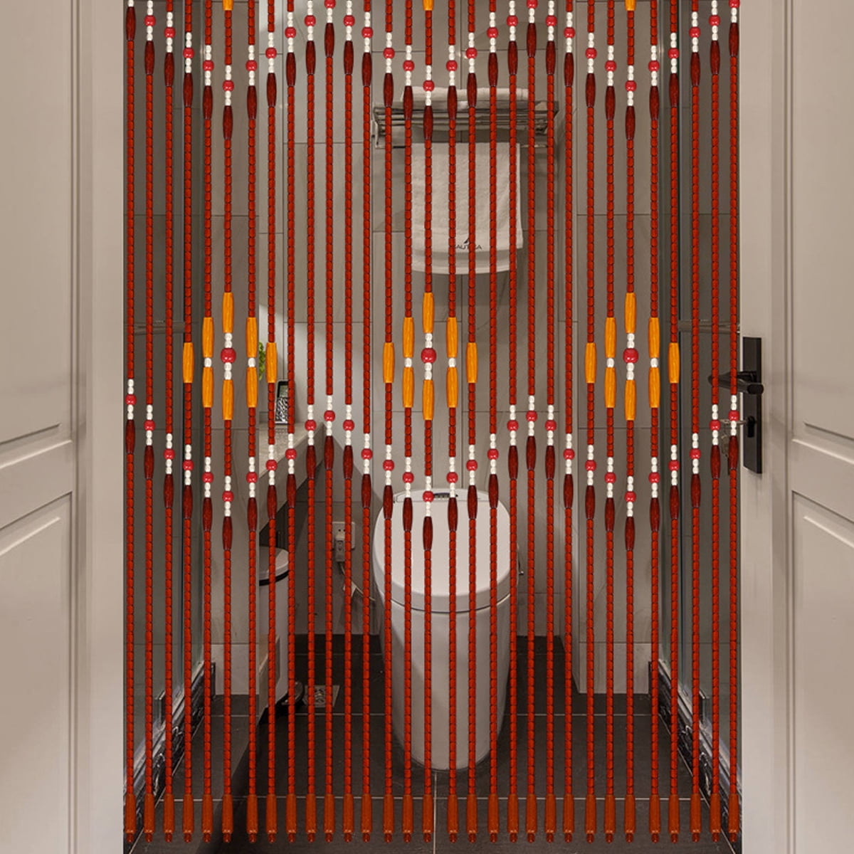 31 Line Retro Wooden Bead String Door Curtain Blinds Fly Screen For