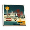 thumbnail image 1 of San Francisco, California, Retro Skyline (no text) (Absorbent Ceramic Coasters Set of 4 Matching Images, Cork Back, Kitchen Table Decor), 1 of 3