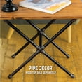 thumbnail image 6 of Industrial Criss Cross End Table Leg Set Dark Grey/Black Steel Metal Pipes by Pipe Decor, 6 of 10