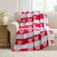 thumbnail image 2 of Bows and Stars Throw, Red/White/Blue, 50" x 60", by My Texas House, 2 of 8