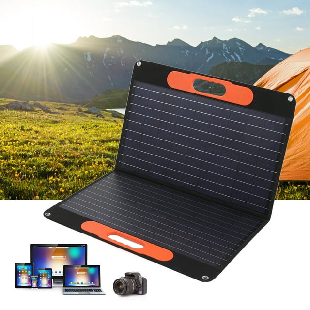 Panel solar portátil 60W 18V 4 en 1 Panel solar plegable Fuente de energía de estación de energía alimentada por energía solar liviana con salida CC USB y tipo C para ANGGREK Otros