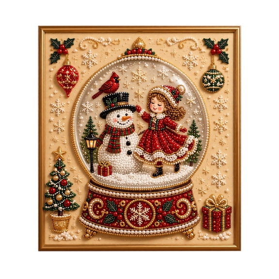 Christmas Decor Pearl Art Kit for Adults Diamond Painting Kit With Frame, DIY Home Decor Wall Art, Beginner DIY Seasonal Party Gift 2D Pearl Sparkle,F