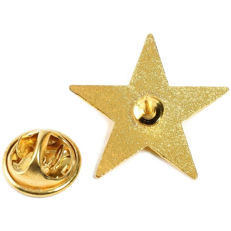 Gold Point Star Lapel Pins, Enamel Pin Set (1 in, 12 Pack) 