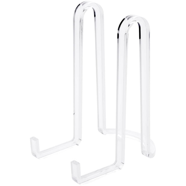 Plymor Clear Acrylic Ribbon-Style Display Easel, 7.5" H x 4" W x 6" D (6 Pack)