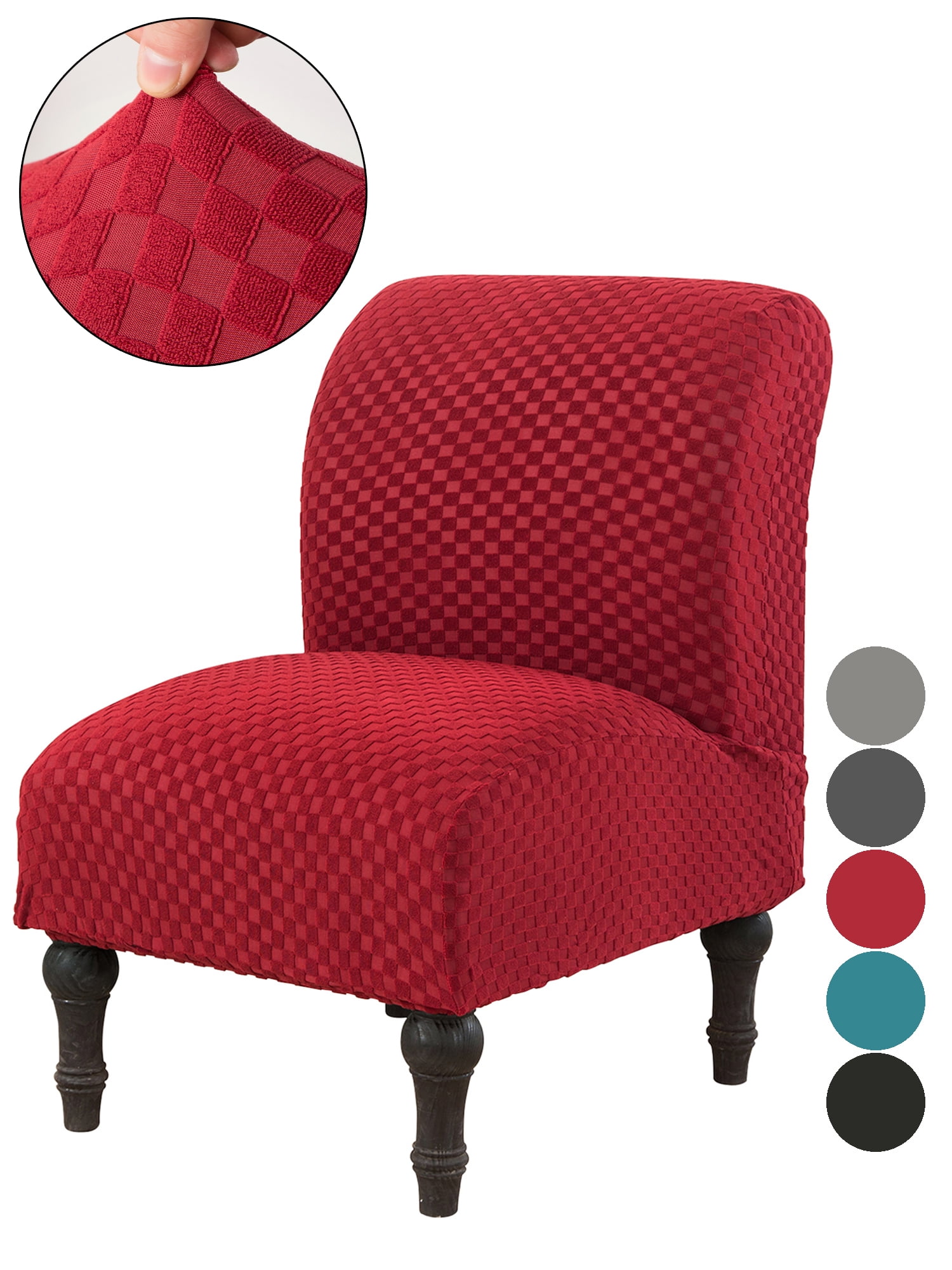 KBOOK Jacquard Armless Accent Chair Slipcover for Accent Chair Cover