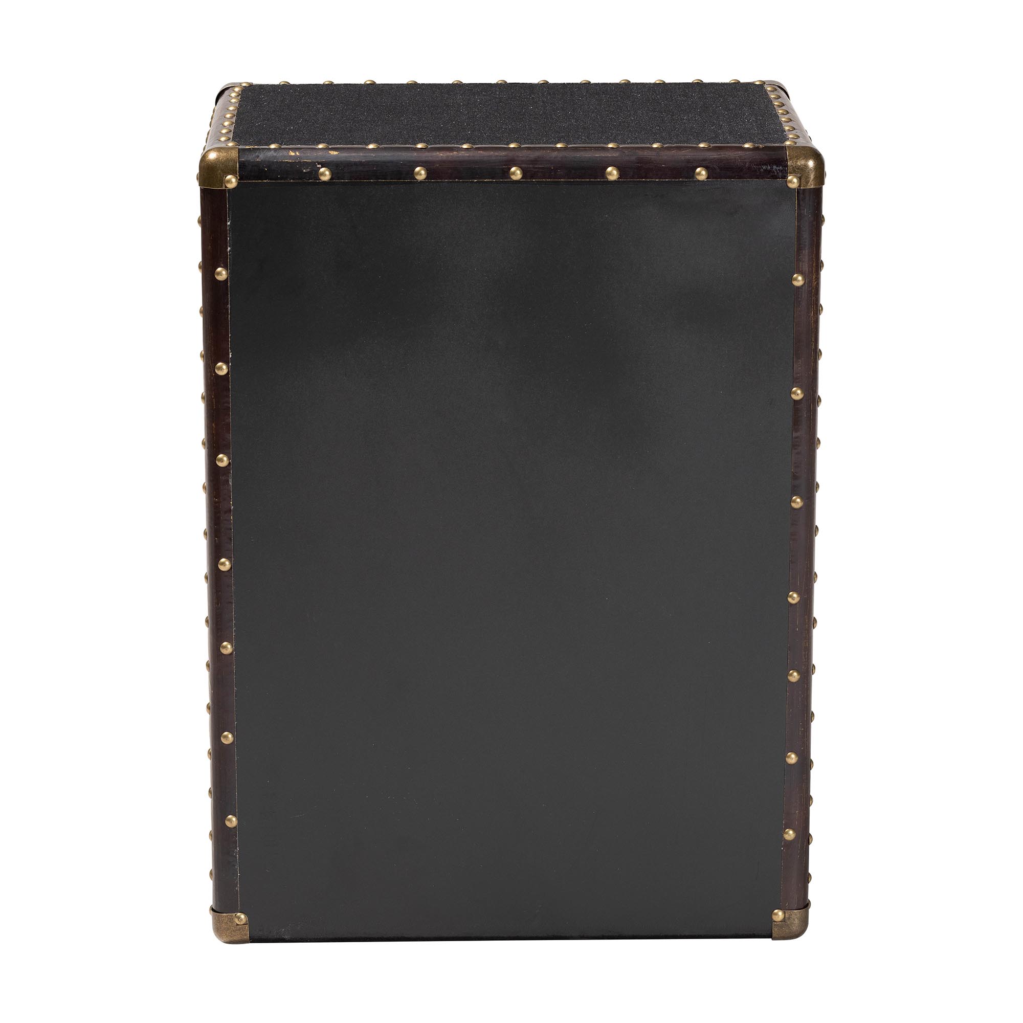 Baxton Studio Jaelyn Vintage End Table, 4-Drawer, Dark Brown