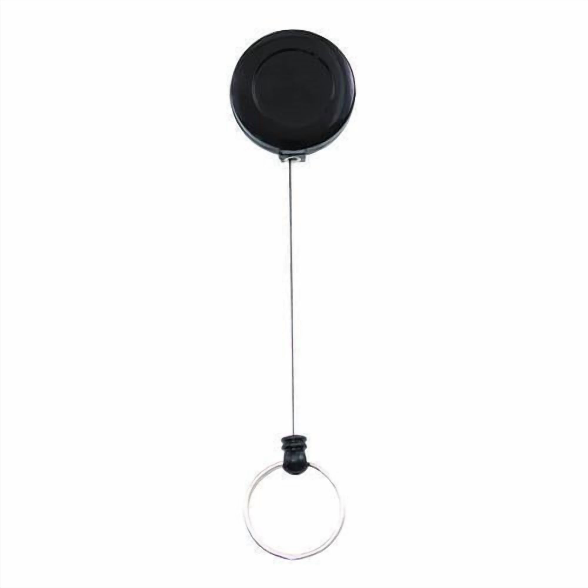 Badge Reel with Split Key Ring, Extends 30", Black, 12/Box | Bundle of 2