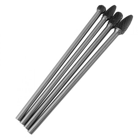 

Mavis Laven 4pcs Cemented Carbide Files Double Cut Burr Set 6mm Shank Metalworking Tool Burr Metalworking Tool