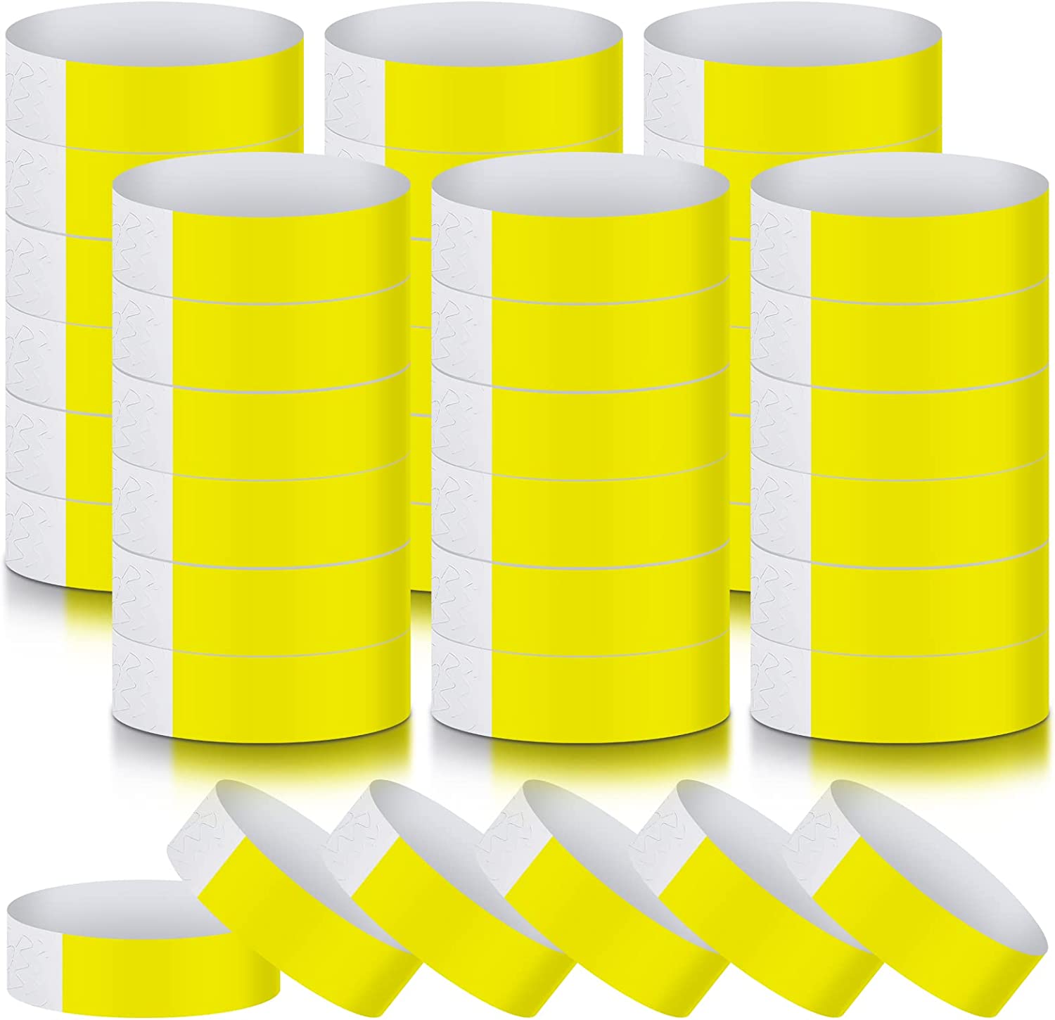 600 Packs Paper Wristbands for Events Neon Party Wristbands Colored
