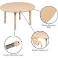 thumbnail image 4 of 33" Round Natural Plastic Height Adjustable Activity Table - School Table for 4, 4 of 9