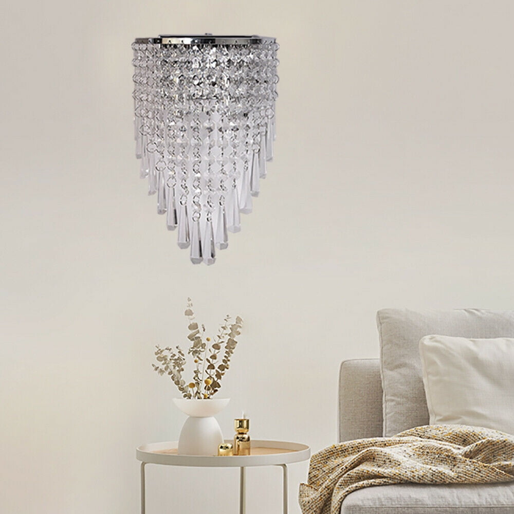 TFCFL Modern Semicircular Crystal Mirror Light Front Wall Lamp Fixture Bathroom Vanity Lights