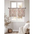 thumbnail image 3 of Pink Beige Flowers Sheer Curtains 54 Inch Length 2 Panels Set Window Treatments, Spring Floral Elegant Pastoral Rustic Rod Pocket Semi Curtains for Living Room/Bedroom/Kitchen Décor, 104"W x 54"L, 3 of 7