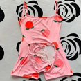 thumbnail image 1 of Onesie-Pijama Sexy para mujer, ropa de dormir, ropa interior caliente, botón de solapa a tope, monos sin mangas, pelele corto, Onesies para adultos, 1 of 4