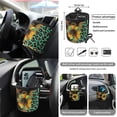 thumbnail image 5 of Jeiento Sunflower Leopard Print Car Seat Cover Seat Protector 15 PCS with Steering Wheel Cover Seat Belt Pad Garbage Bag Air Vent Bag Rearview Mirror Cover Coasters Key Chain Universal Fit, 5 of 7