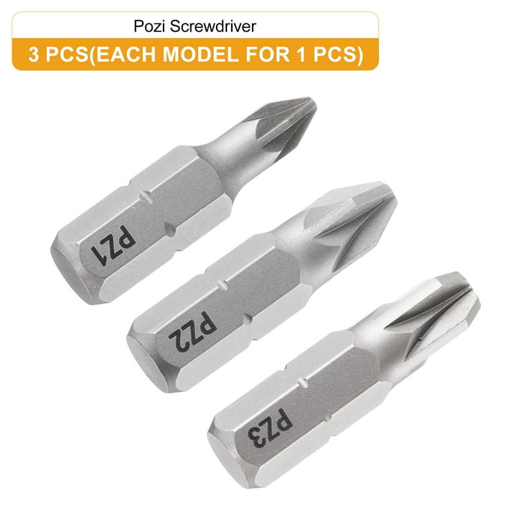 Uxcell 3pcs PZ1/PZ2/PZ3 Pozi Screwdriver Bit 1/4