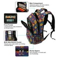 thumbnail image 5 of FORMRS Unisex Backpack Elementary School Travel Bookbag with Reflective Stripes, Colorful Checkered Daisy, 5 of 7